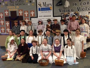 St. Mary School fourth-graders enjoyed their annual visit to the Little Red School House in Willoughby, where they relived history for the day. From top row (l to r) are: Ethan McCaskey, Derek Mardula, Simon Rodriguez, Madelyn Zemba, Quentin Fedak, Wyatt Fuduric, Adam Rababy, Kyle Yates, Gabby Mills; middle row: Jillian Sterling, Marcus Rowan, Gabby Millikin, Andrew Svoboda, Matthew Organiscak, Augie Rosace, Gabe Virant, Shea Finger; and bottom row: Elli Daugherty, Isabella Cerimele, Will Eppich, Claire Suszynski, CeCe Richardson and Faith Tomsick.