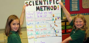 Submitted St. Helen School third-graders Isabella Adair and Lucy Joyce do an excellent job explaining the Scientific Method to their classmates.