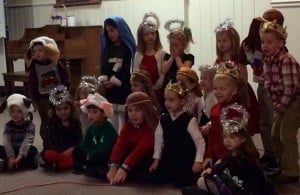 Submitted The St. Helen School 4-year-old preschool class celebrates its Christmas play performance.
