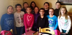 Newbury Elementary School Students of the Month for December are (l to r) front row: Matthew Mirabile, Kyle Aster, Samantha Davis, Adrianna Bosher, Jarod Braun, Kendalyn Simpkins, Bella Urso; and back row: A.J. Leininger, Olivea Lucarelli, Dominick Guzman and Olivia Bartlet. They were treated to a lunch at Mangia! Mangia!