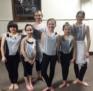 Submitted The Sister Christin Dance Ensemble at St Helen School recently performed “I Have a Dream.” Student dancers include (l to r) Victoria Przybyla, Carly DeMille, Melanie Rakoczy, Tess Ruggeri, Margaret Ruggeri and Olivia Przybyla.