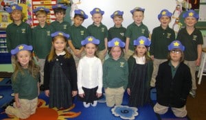 Submitted Mrs. Wollenberg’s kindergarten class at St. Helen School celebrated Presidents Day by learning about the country’s first president and creating George Washington hats.