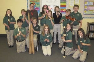 Submitted Sally Dawson shows Mrs. Wenner’s third-grade music class recorders from the very big to the very small and everything in between. The students also enjoyed trying the violin and harp.