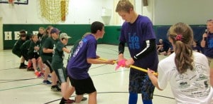 Submitted St. Helen School seventh- and eighth-graders participate in the annual tug of war during field day. 