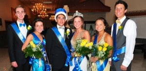 Submitted NDCL’s Prom Court (l to r) David Plent of Chardon, Carlee Duggan of Newbury, king Domenic Misiti of Mentor, queen Maria Znidarsic of Kirtland Hills, Alicia Perovsek of Willoughby Hills and Aidan Mlachak of Chardon made a royal appearance at the Croatian Lodge Party Center in Eastlake on May 23.