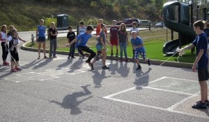 Submitted Seventh-grade students particpate in Leadership Day, an annual event where St. Helen sev- enth- and eighth-graders take a break from the classroom and engage in activities to develop team building and problem solving skills.