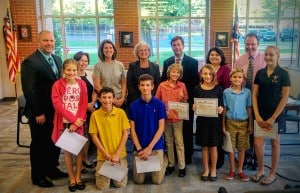 Submitted Students (l to r) with their scores from 2015-16 school year are Alexandra Holtz (top ACT score in sixth-grade), Jackson Quinn (top ACT score in seventh-grade), Jacob Freese (top ACT score in 9th-grade), Nathan Hill (top EXPLORE score in fifth-grade), Katherine Quinn (top EXPLORE score in fourth-grade), Benjamin Lewis (top EXPLORE score in third-grade), Margaret Mills (Northwestern Center for Talent Development Award Ceremony Qualifier - scoring in the top 2-3 percent of all students tested on the ACT via NUMATS). [Not pictured: Matthew Daniels (top EXPLORE score in sixth-grade), Robert Snider (Northwestern Center for Talent Development Award Ceremony Qualifier - scoring in the top 2-3 percent of all students tested on the SAT via NUMATS and top SAT score in eighth-grade), Grace Lee (Northwestern Center for Talent Development Award Ceremony Qualifier - scoring in the top 2-3 percent of all students tested on the ACT via NUMATS in and top ACT score in eighth-grade).]