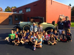 Submitted Burton Elementary School third-graders get first hand experience learning about and seeing a restored Ford Model A car thanks to its owners, Mr. and Mrs. Kirby.