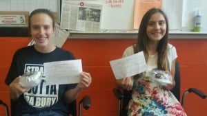 Submitted]Newbury ninth-grader Sage Neidbalson, left, and eighth-grader Lucia Lubanovich, right, are recipients of the Distinguished Student Award.