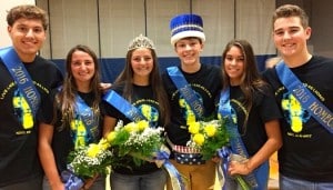 Submitted Senior members of the NDCL Homecoming Court include (L-R) Matthew Fazio, Sarah Fox, queen Kayla Martin, king David Prots, Morgan Uveges and Alec Gliebe.
