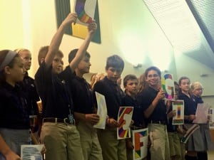 Submitted St. Mary fourth- and fifth-graders perform the “ABCs of Grandparents.”