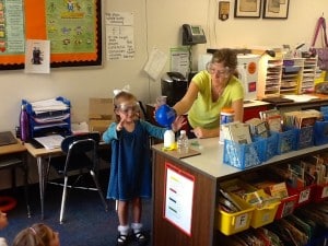 Submitted Gurney first-grader Mackenzie Zdesar observes a chemical reaction as the “Scientist of the Day.”