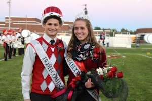 Submitted Seniors Trent M. and Alissa N. were crowned Homecoming king and queen prior to the start of the Oct. 14 football game.