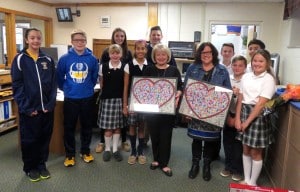 Submitted NDES Student Council celebrated Principal’s Day by presenting Barbara Doering, principal, and Jennifer Massiello, assistant principal, with a student-created art piece.