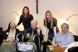 Submitted Retired Sisters of Notre Dame recently took a field trip to Notre Dame-Cathedral Latin. From left, Sr. Annfrancis Demming, senior Olivia Gorom, Sr. St. Mark Florence, senior Chelsea Gorom and Sr. Rita Marra.