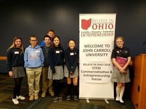 Submitted St. Mary students attending the Believe in Ohio Forum include (l to r) Erin Eppich, Andrew Svoboda, Andrew Ryan, Kyle Yates, Faith Tomsick, Isabella Cerimele and Elizabeth Daugherty.