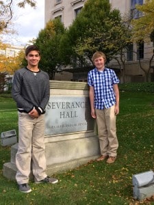 Submitted CFIS students Nick Vinci and Luke Cornell attend a Cleveland Orchestra concert at Severance Hall.