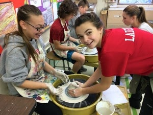 Submitted Students in Kristie Heron's eighth-grade art classes at Chardon Middle School are enjoying their time at the potter's wheel, where they are able to make something of value to call their own.