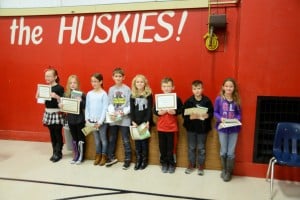 Submitted Third-graders Alyssa D., Elisabeth M., Maggie G., Sypher D., Dakota G., Evan E., Blake S. and Riley H. receive a certificate and book from the East Geauga Kiwanis Club for being Outstanding Students in the first quarter. All students were selected by their teachers.